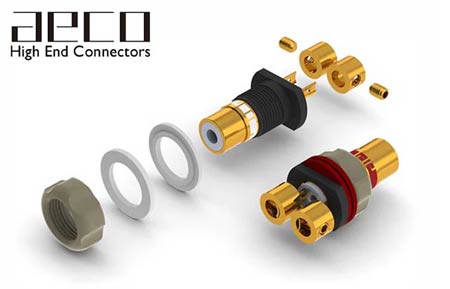 AECO ARJ 4045G Gold RCA JACK Konnektör