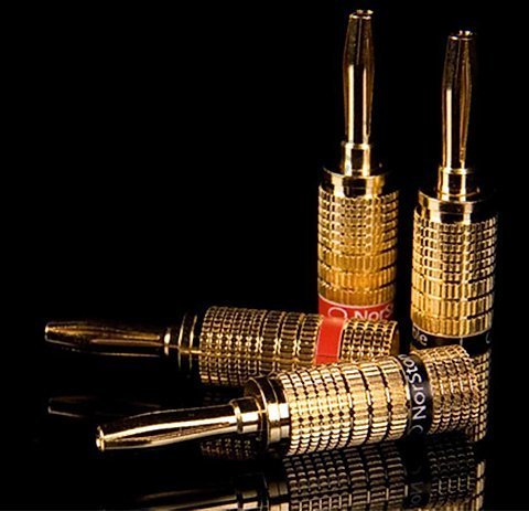 NorStone Banana Plugs Gold 4'lü set