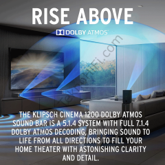 Klipsch Cinema 1200 Dolby Atmos 5.1.4 Soundbar + Sub & Surround Hoparlör