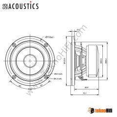SB Acoustics SB12MNRX2-25-4 4'' Mid / NOREX