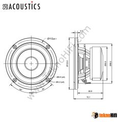 SB Acoustics SB12MNRX2-25-4 4'' Mid / NOREX
