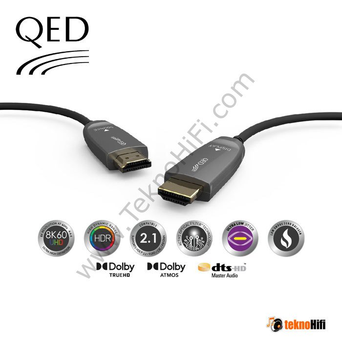 QED QE-6186 Performance Active Optical HDMI Kablo '40 Metre'