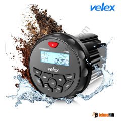 Velex VX150 IPx5 4x45W Marine Bluetooth Stereo Receiver Siyah