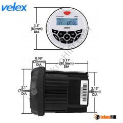 Velex VX150 IPx5 4x45W Marine Bluetooth Stereo Receiver Siyah