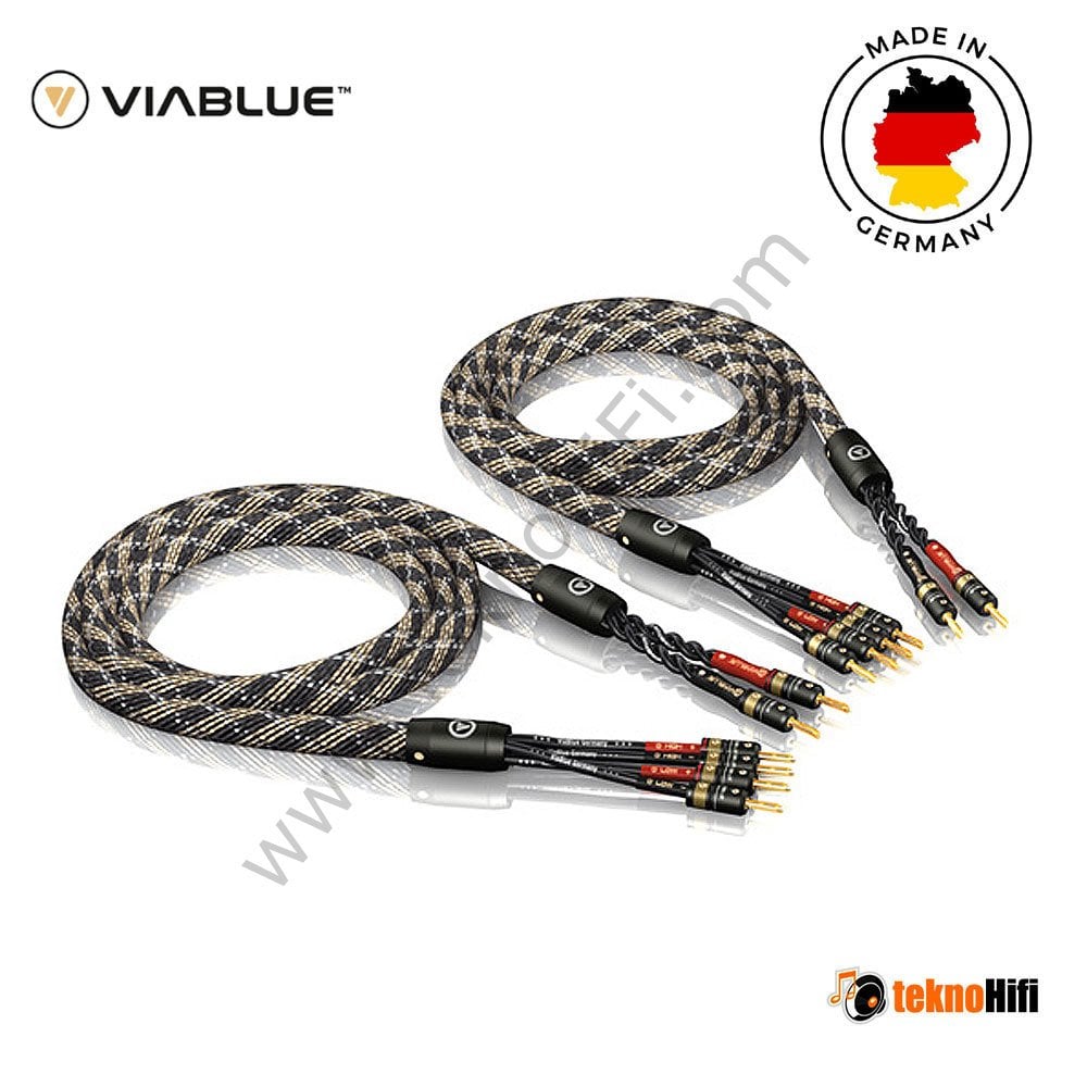 VIABLUE SC-4 Banana Bi-Wire Gümüş Hoparlör Kablosu 3 Metre