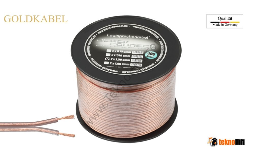 Black Connect 2x4,00mm² Lautsprecherkabel CCA  Hoparlör Kablosu '100 Metre'