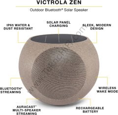 Victrola ZEN Bluetooth'lu Şarj ve Solar'lı Bahçe Hoparlörü
