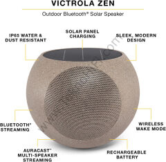 Victrola ZEN Bluetooth'lu Şarj ve Solar'lı Bahçe Hoparlörü