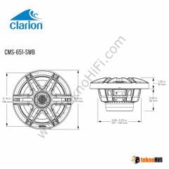 Clarion CMS-651-SWB 6.5-inch (165 mm) Marine Hoparlör