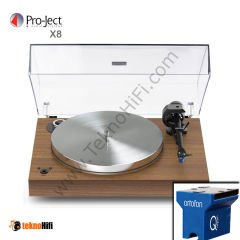 Pro-Ject Audio X8 Pikap + Ortofon Quintet Blue İğne ile Ceviz