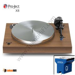 Pro-Ject Audio X8 Pikap + Ortofon Quintet Blue İğne ile Ceviz