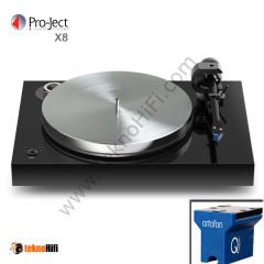 Pro-Ject Audio X8 Pikap + Ortofon Quintet Blue İğne ile Parlak Siyah