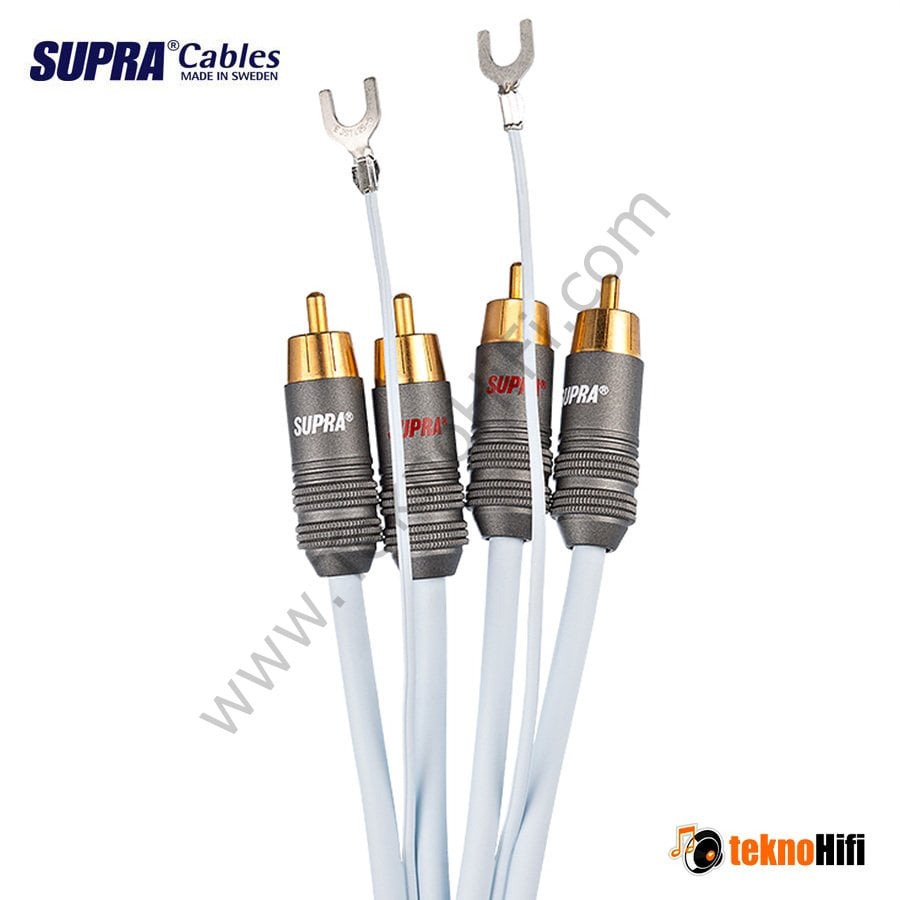 Supra PHONO 2RCA-SC Topraklamalı RCA Pikap Kablosu